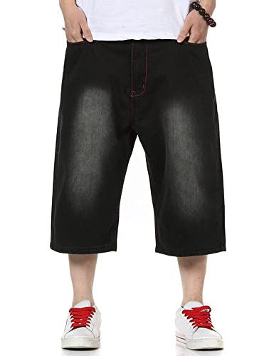 Kinghua Baggy Jean Shorts Men Casual Loose Fit Hip Hop Skateboard